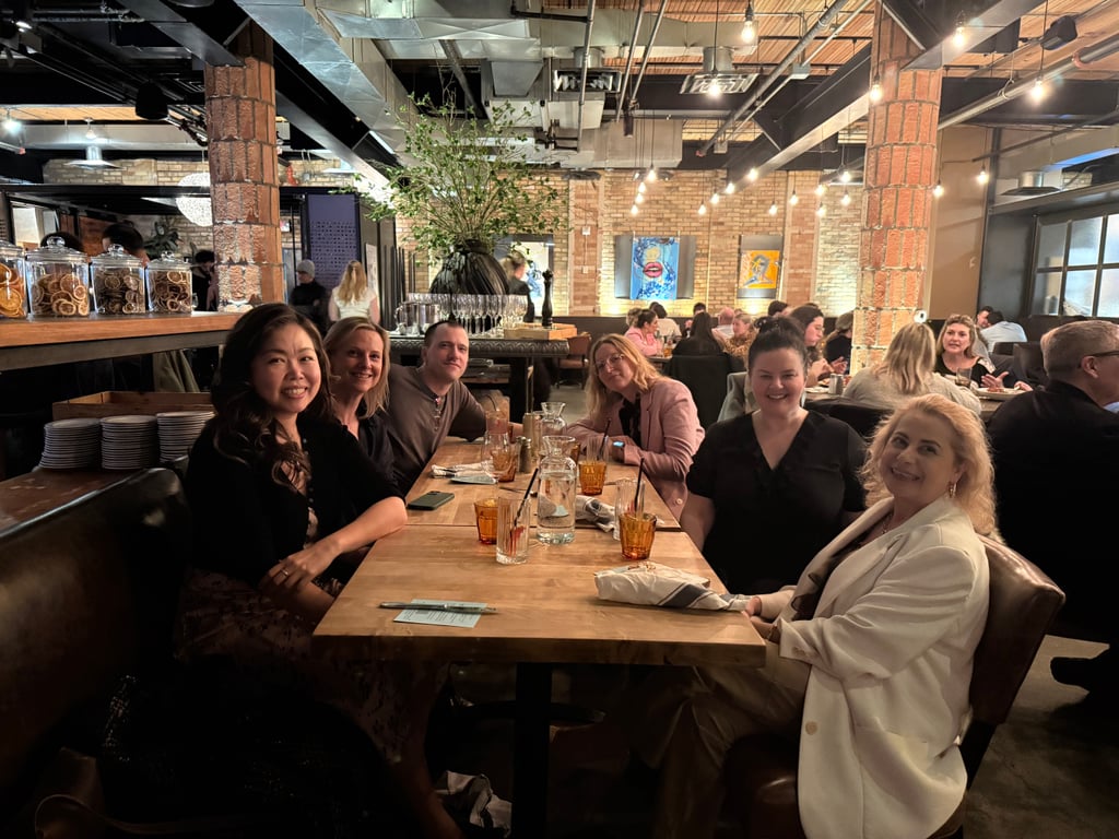 Dinner Club setting after the meal